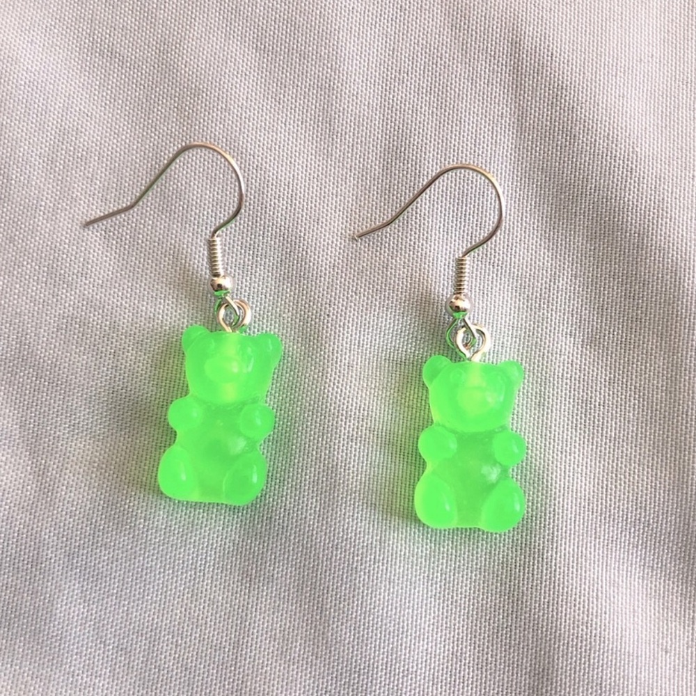 1pc Gummy Bear Dangle Earrings - Green